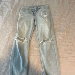 American Eagle women’s jeans, light wash, straight leg, high waisted